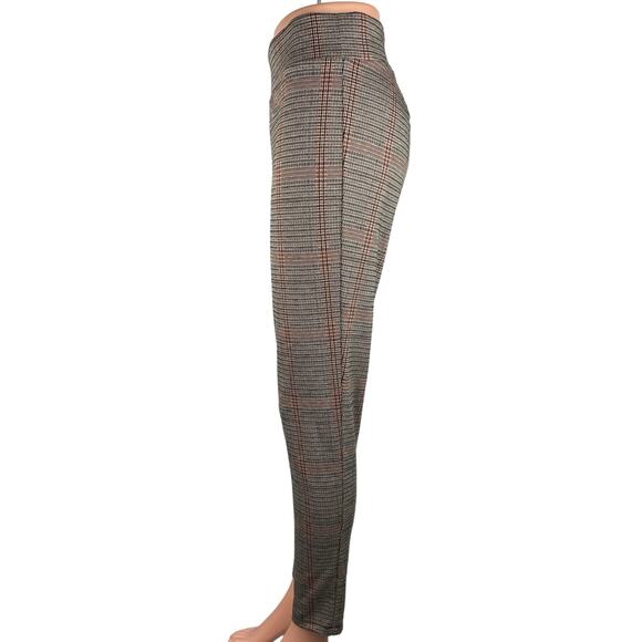 Ann Taylor LOFT Gray Plaid High Rise Skinny Pull On Stretch Ankle Crop Pants M - Picture 2 of 5